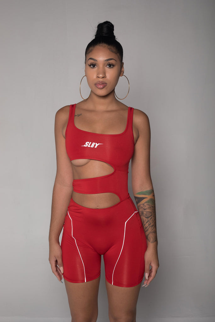 Cut To The Chase Bodysuit (RED)
